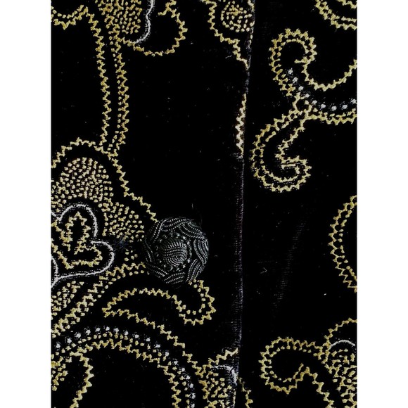 Vtg Maggie McNaughton Blazer/Shirt Black Velour/Velvet w Gold/Silver 24W - Picture 7 of 10